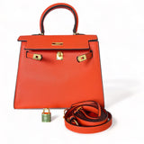 Orange Leah Vegan Leather Purse - Rosenix